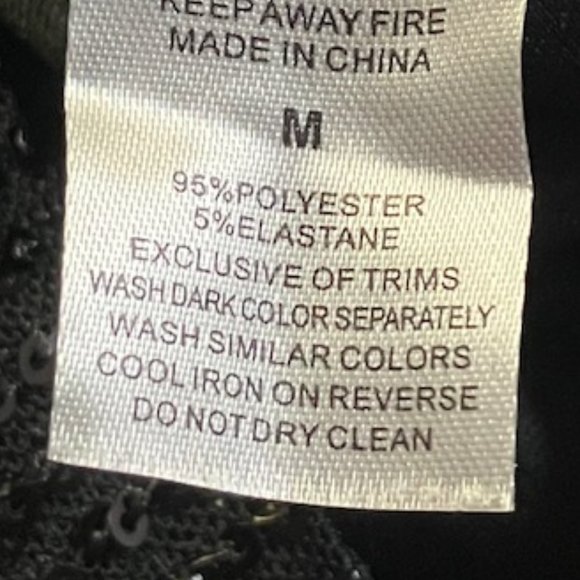 NutsnBolts Women's Black Sequined Spaghetti Strap Mini Cocktail Dress M NWT - Picture 7 of 10